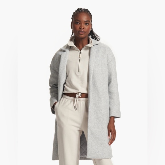 NWT Vuori Soho Melton Trench Women's Wool-Like Jacket Light Heather Grey - Picture 4 of 9